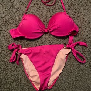 Victoria secret padded push up bikini with tie bottoms